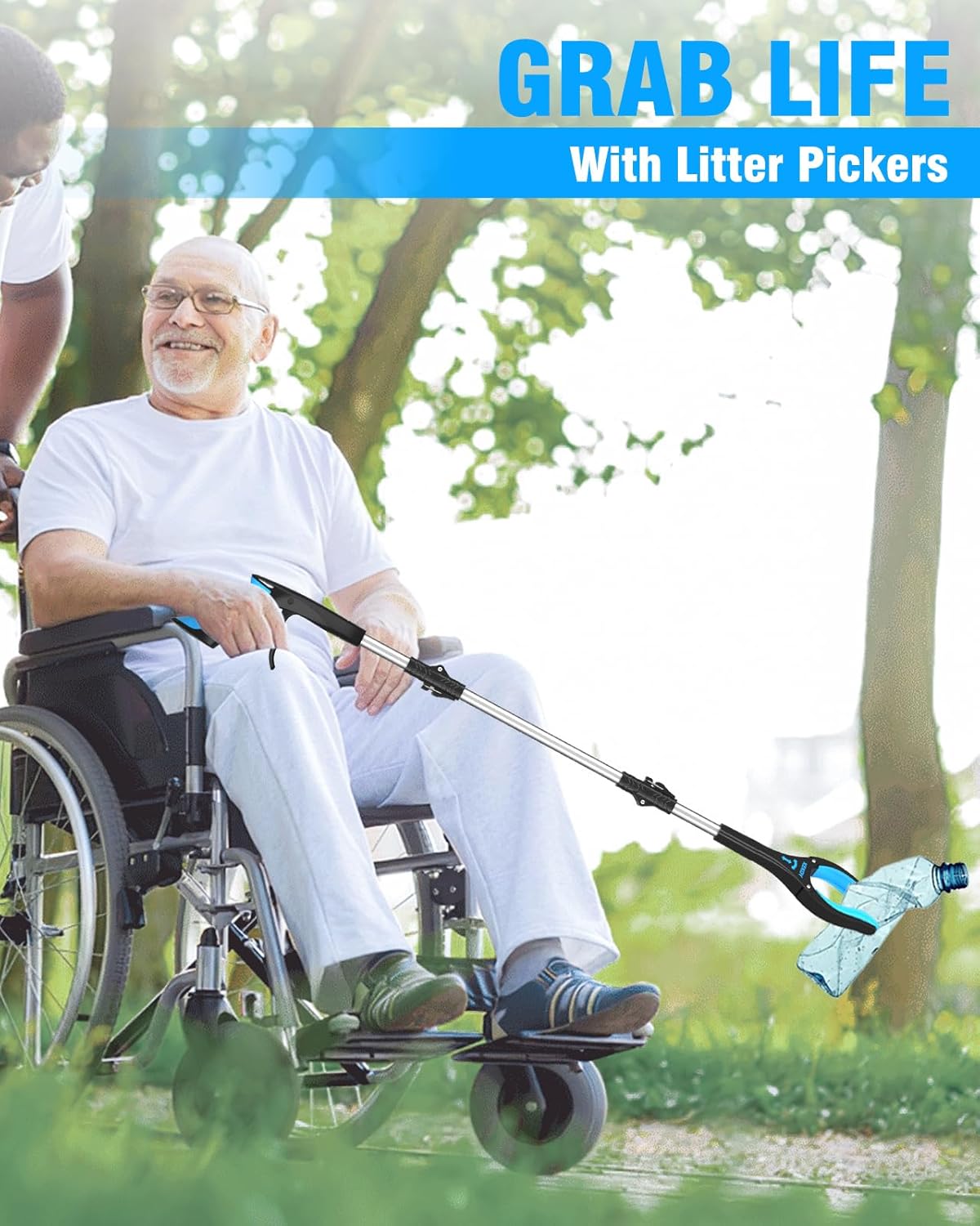 Thumbnail 5 de Kekoy 44'' Litter Pickers for Adults – Extra Long Reach (110cm) Sky Blue