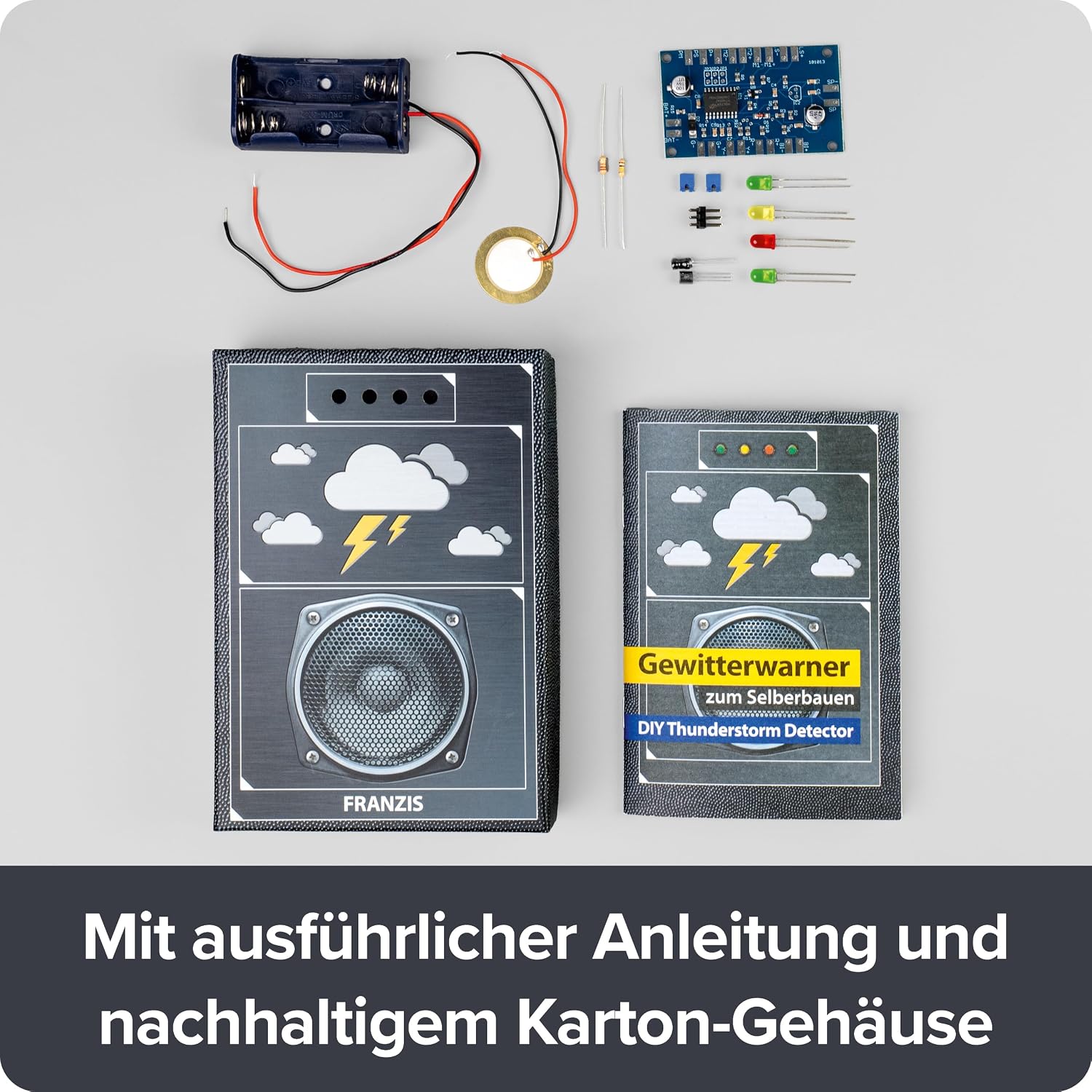 Thumbnail 2 de FRANZIS 65238 Gewitterwarner zum Selberbauen – Lötbausatz für rechtzeitige Unwetterwarnung