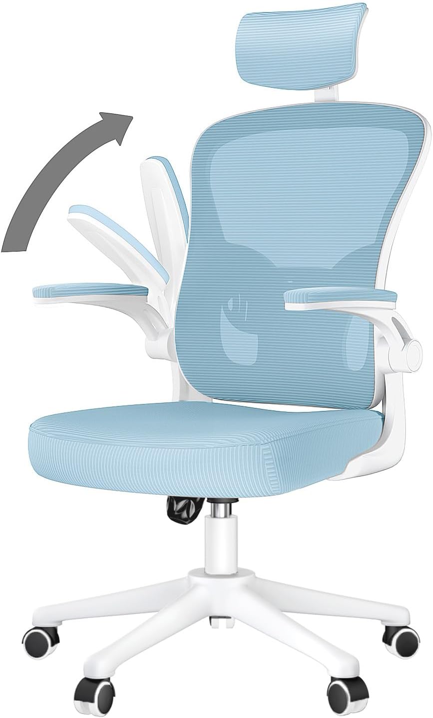 Detalle 2 de naspaluro Ergonomische bureaustoel met mesh rugleuning en verstelbare hoofdsteun
