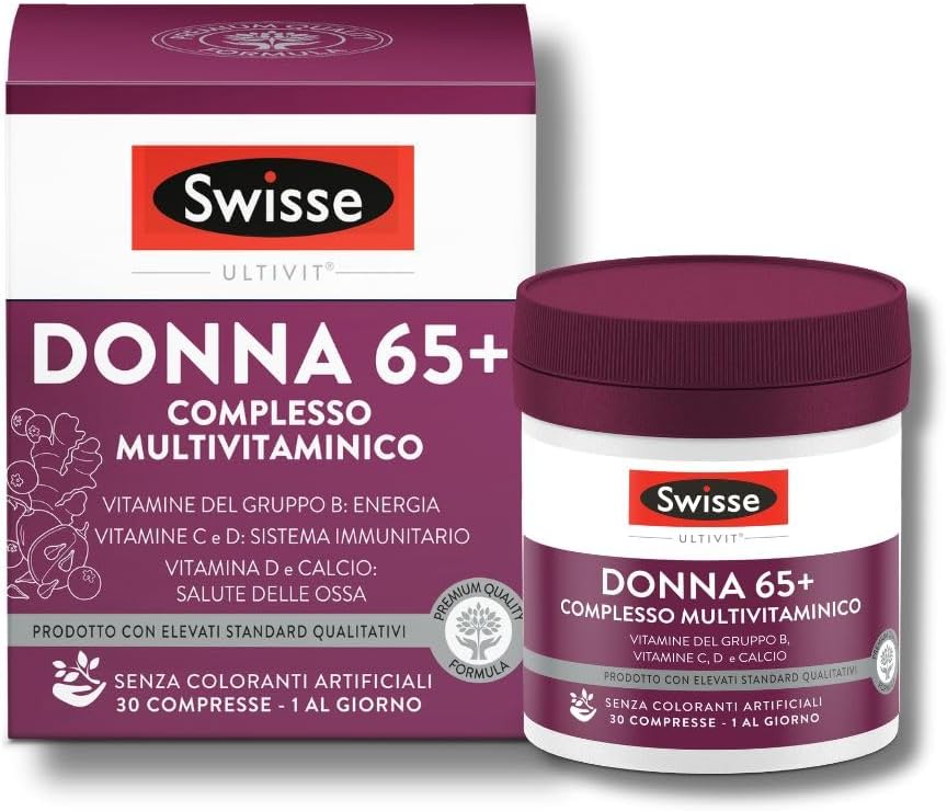 Detalle de Swisse Donna 65+ Multivitaminico: Integratore Multinutriente per Donne Over 65, 30 Compresse