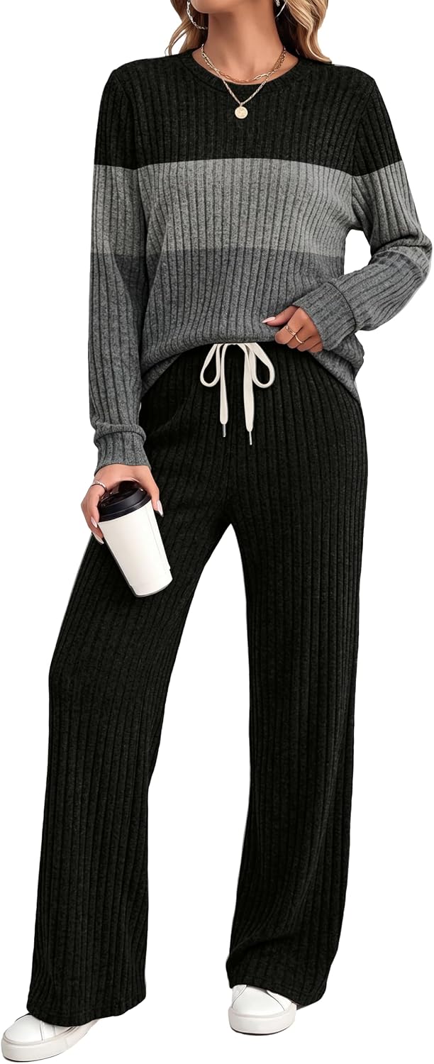 Detalle de Sipaya Women's Lounge Set, Ribbed Knit