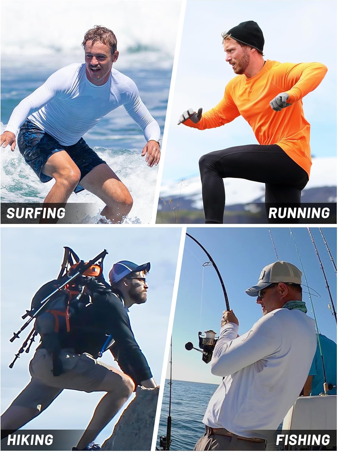 Thumbnail 1 de TACVASEN Men’s UPF 50+ Long Sleeve T-Shirt for Outdoor Hiking & Walking