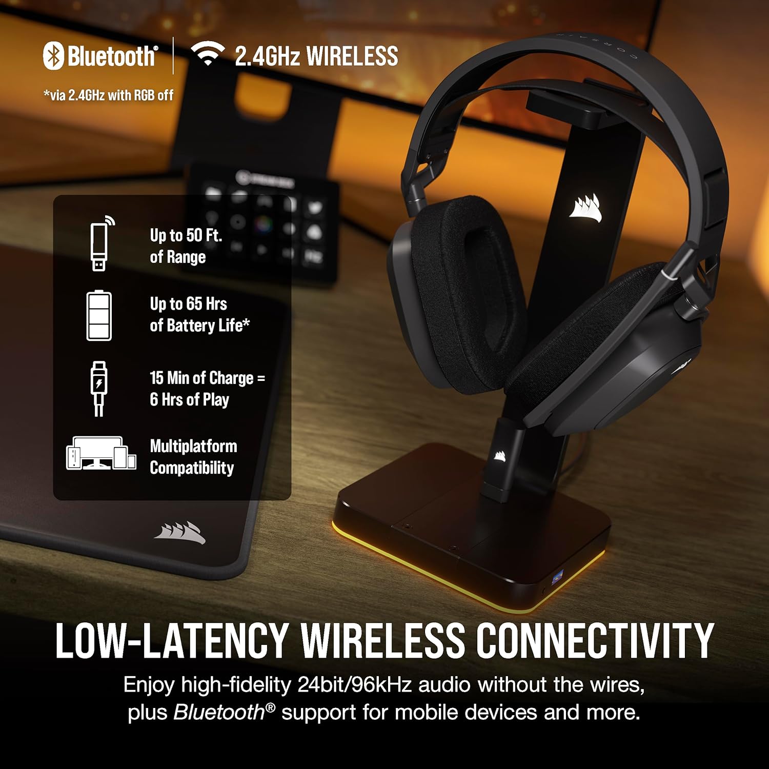 Thumbnail 2 de Corsair HS80 MAX Wireless Multiplatform Gaming Headset