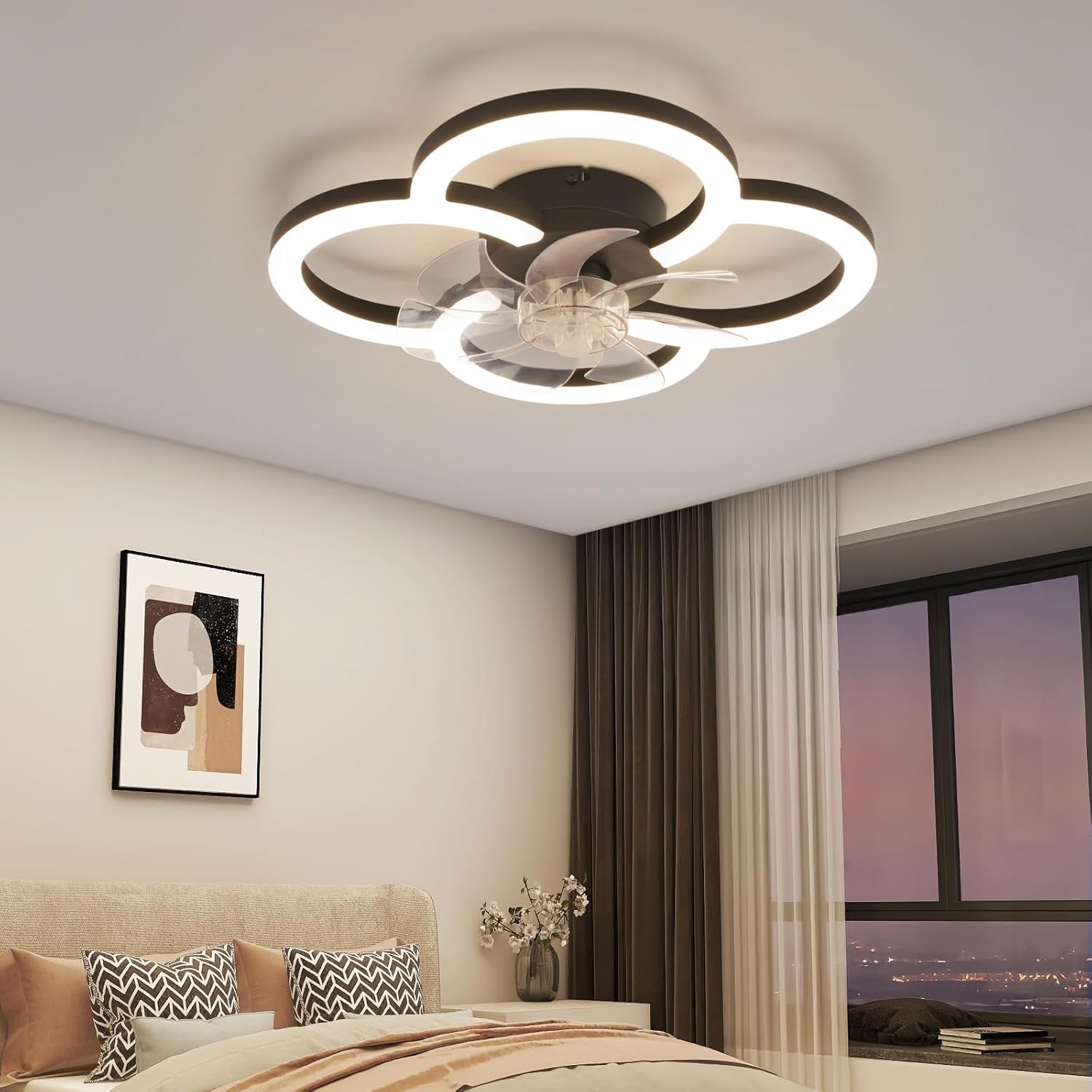 Thumbnail 1 de Homefire LED Deckenventilator mit Beleuchtung, 40 W – leise, dimmbar und mit Fernbedienung