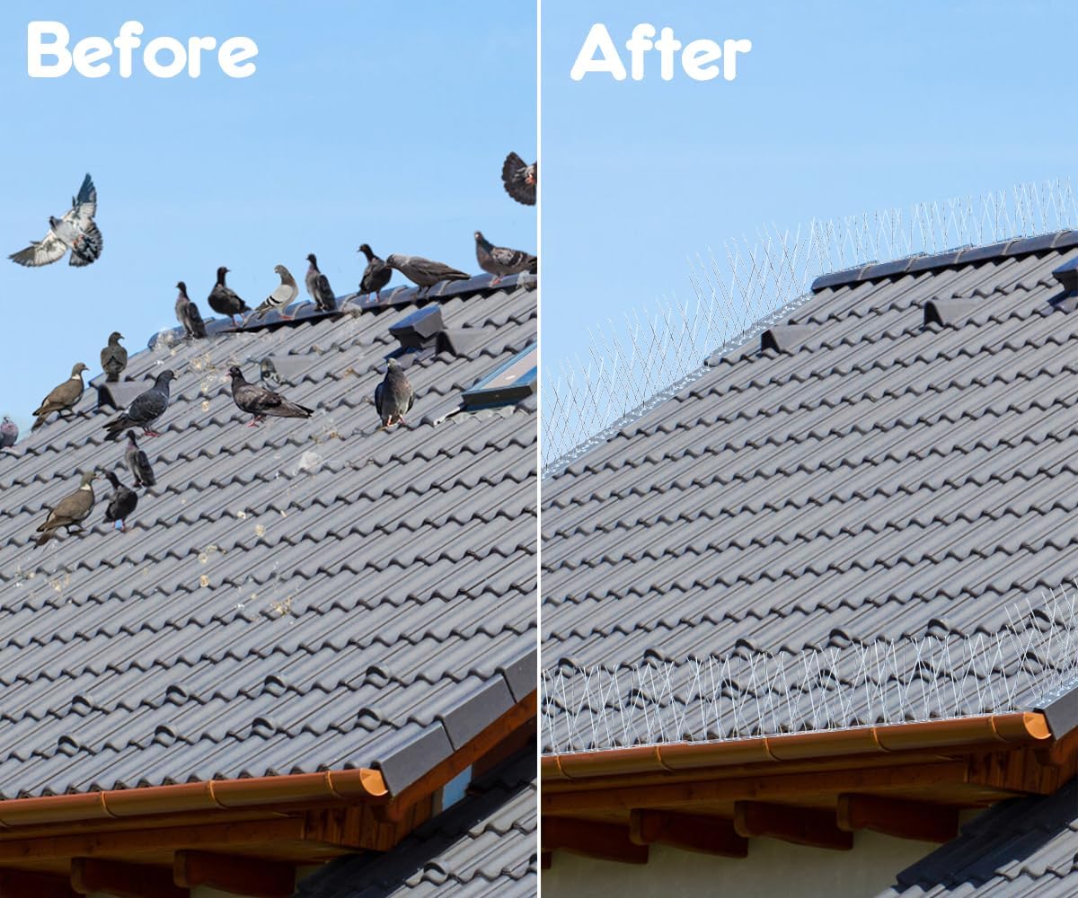 Thumbnail 3 de wohohoho Bird Spikes for Pigeons with Stainless Steel Base – 1.25m Pigeon Deterrent for Roofs and Windows