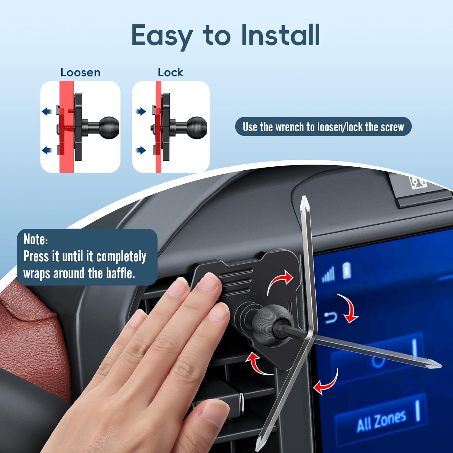 Thumbnail 4 de Car Vent Magnetic Phone Mount for Ford F-Series (2021–2026) and Super Duty