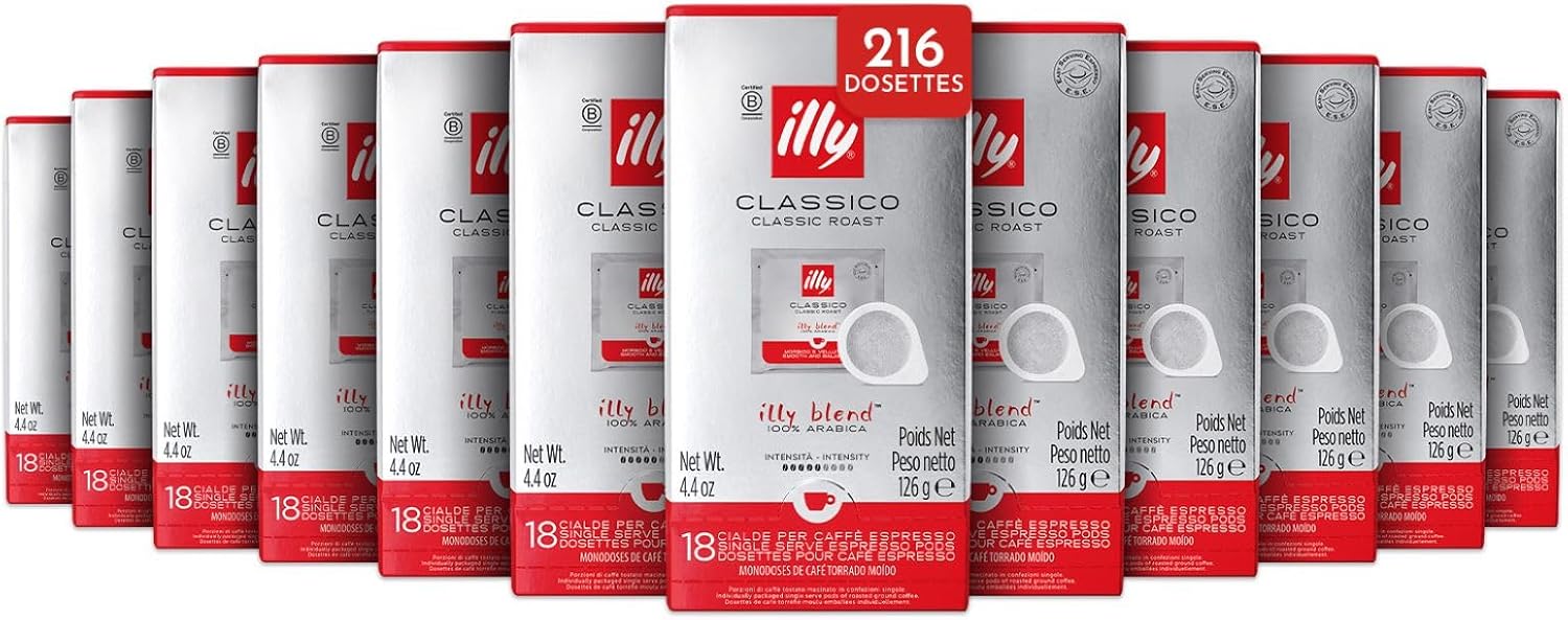 Detalle de illy Café en Dosettes E.S.E Monodose Classico – 100% Arabica, notes fleur d’oranger et jasmin