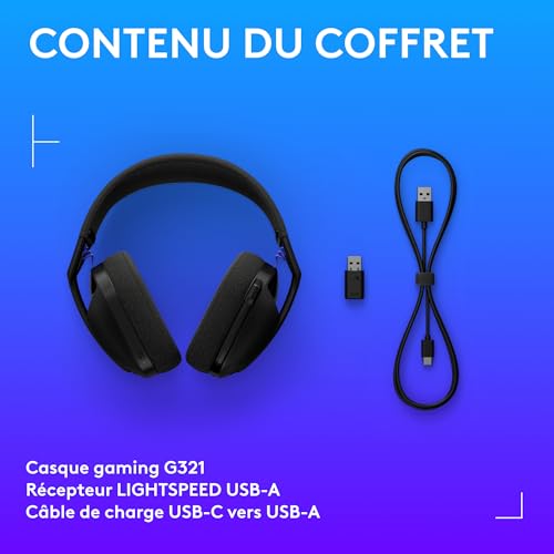 Thumbnail 8 de Logitech G G321 Lightspeed: casque gaming Bluetooth sans fil – confort léger et performance fiable