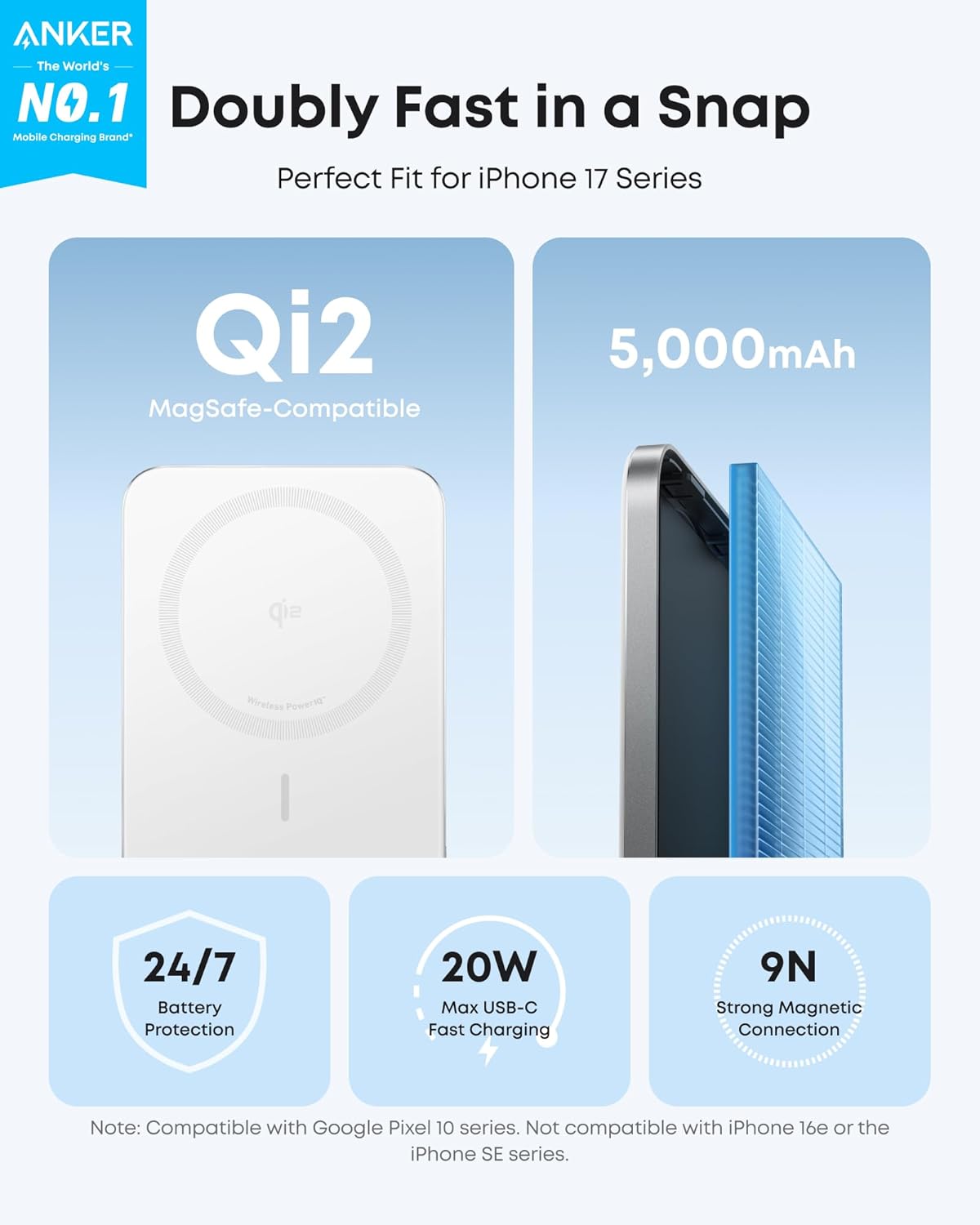 Detalle 2 de Anker Nano Power Bank 5,000mAh MagSafe-compatible power bank