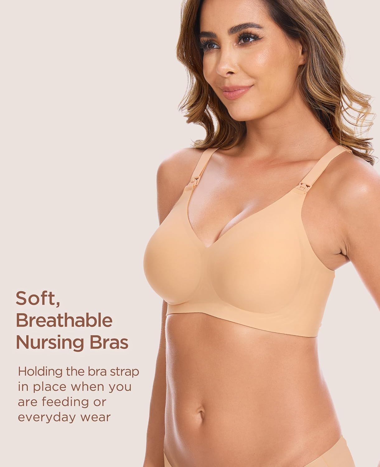 Detalle 2 de HBselect Nursing Bras for Breastfeeding: Seamless Wireless Jelly Bra for Maternity Comfort