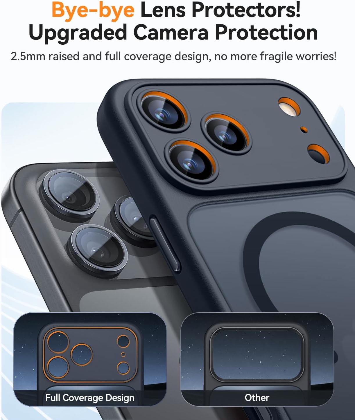 Detalle de CANSHN Cover Magnetica per iPhone 17 Pro 6,3": protezione completa fotocamera, compatibile MagSafe, silicone opaco e antiurto