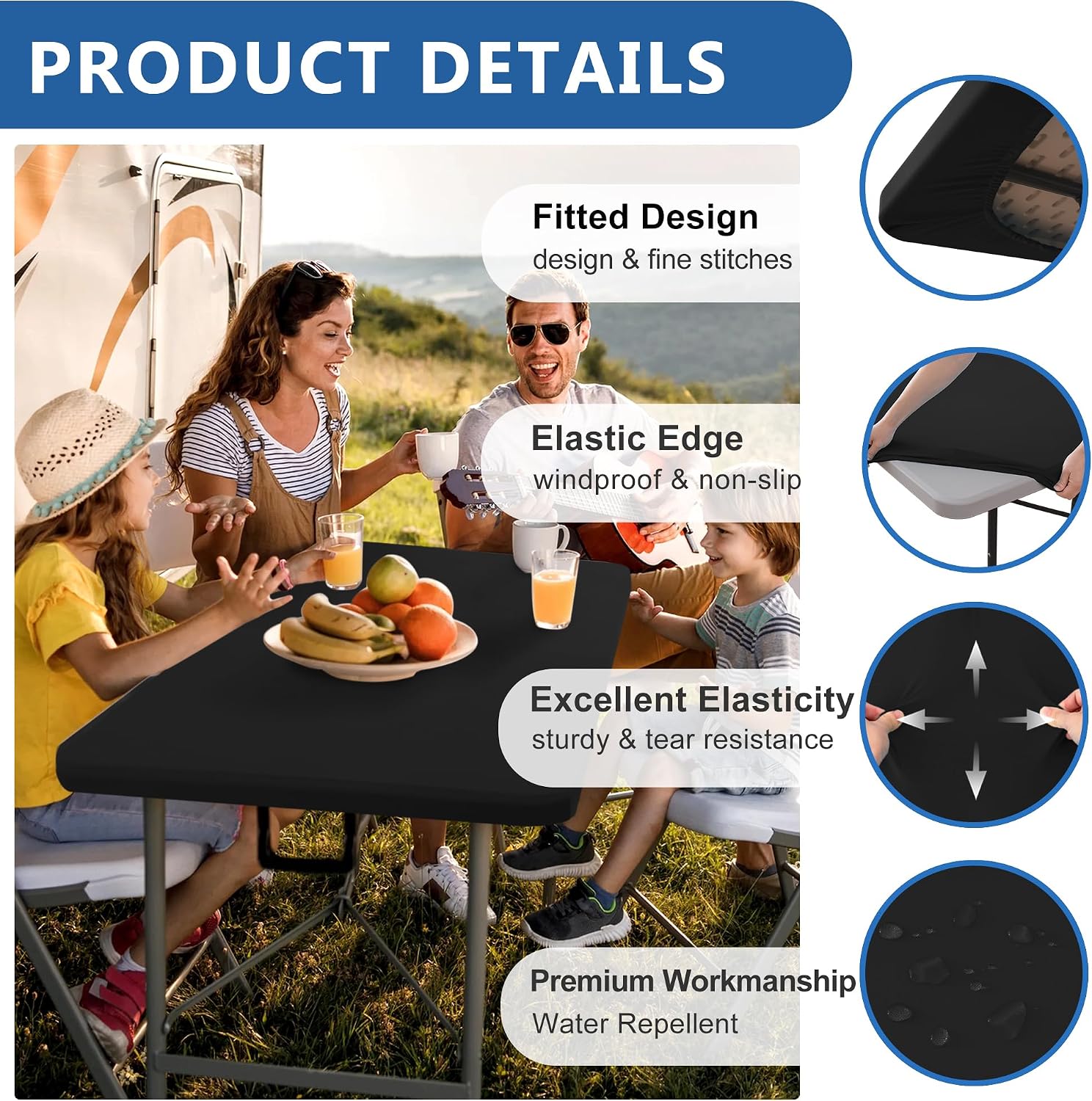 Detalle 2 de Enjoyidea Fitted Tablecloth 6 ft Pack