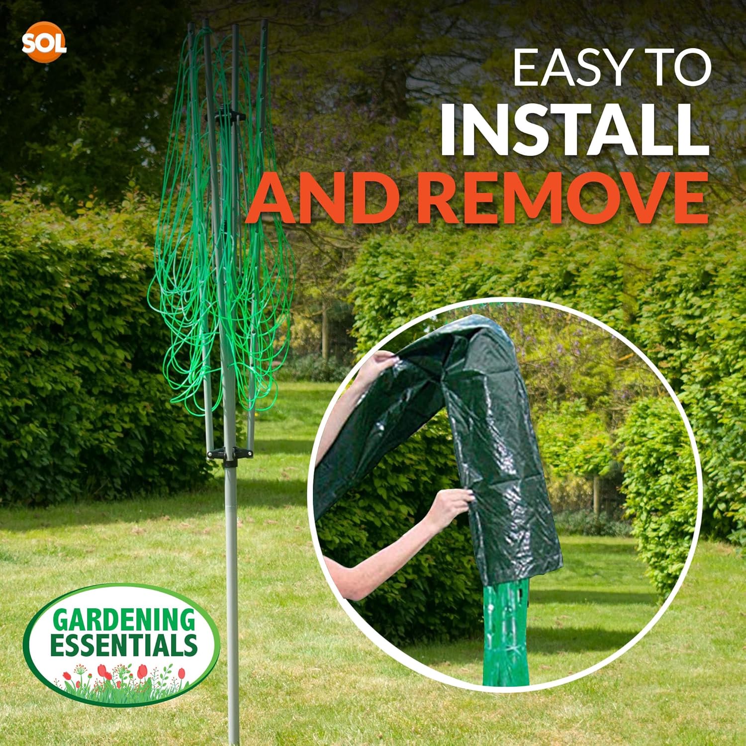 Thumbnail 5 de SOL Rotary Line Cover (148x30cm) heavy-duty rotary washing line waterproof cover