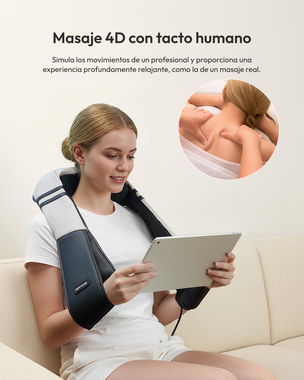 Thumbnail 2 de Nevvue Masajeador Cervical y Espalda 8 nodos 4D