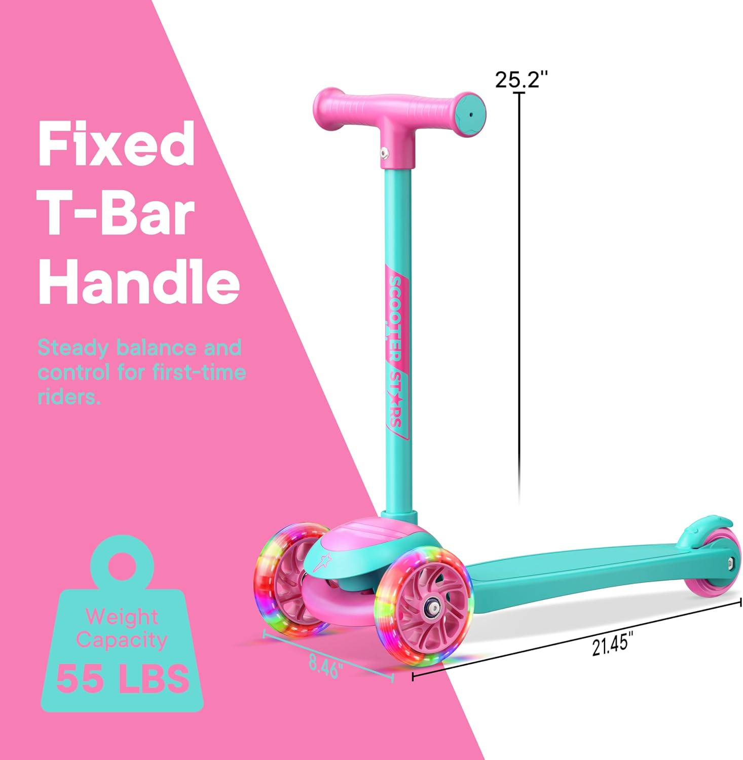 Detalle 2 de 3 Wheel Scooter for Kids LED Light-Up Wheels 🛴