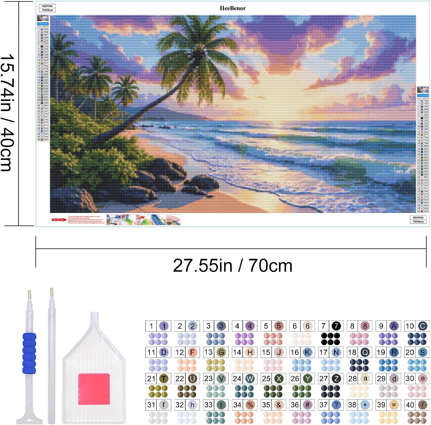 Detalle de HeeBenor Diamond Painting Kit, 27.5 x 15.7 Inch