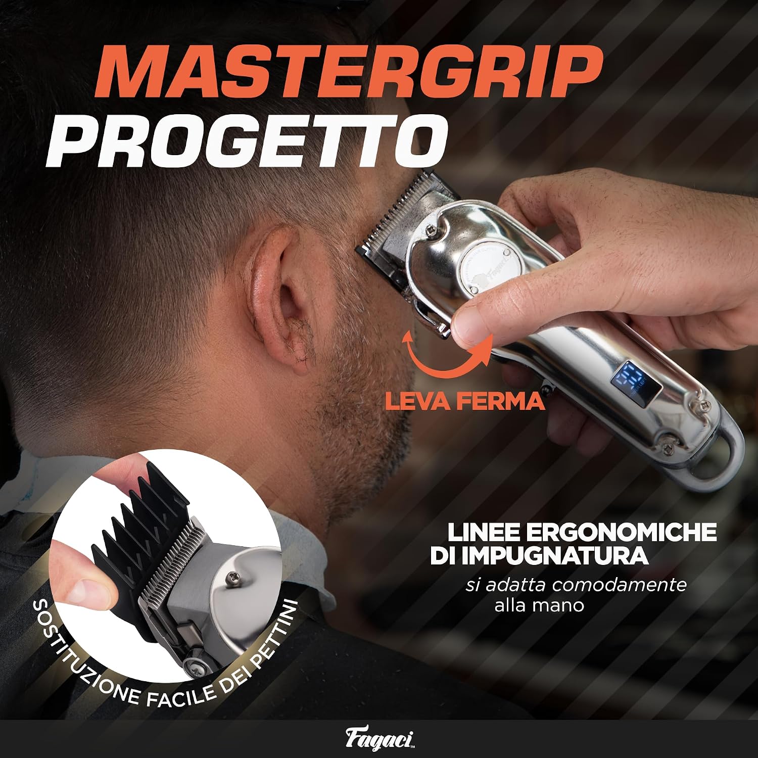 Thumbnail 6 de Fagaci Tagliacapelli Professionali senza fili con lame in acciaio 440C – taglio superfine per uomo e barberia