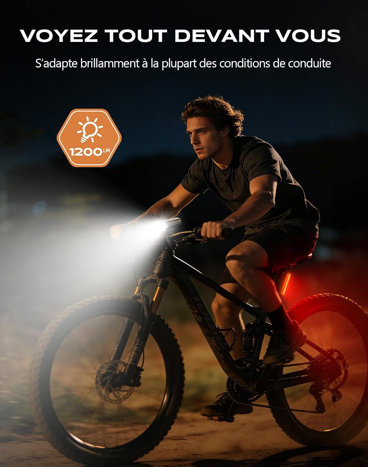 Thumbnail 3 de CIRYCASE Lumiere Velo 1200LM – Éclairage avant et arrière polyvalent pour vélos