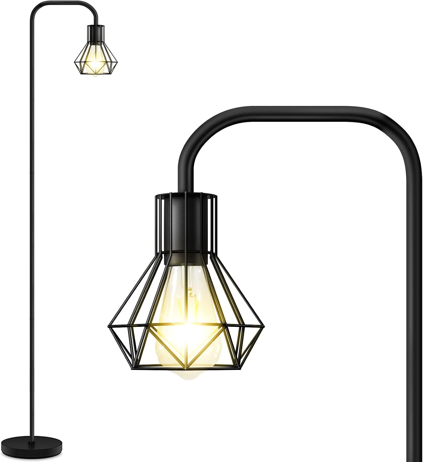 Detalle de BBHome Retro Stehleuchte E27 Fußschalter