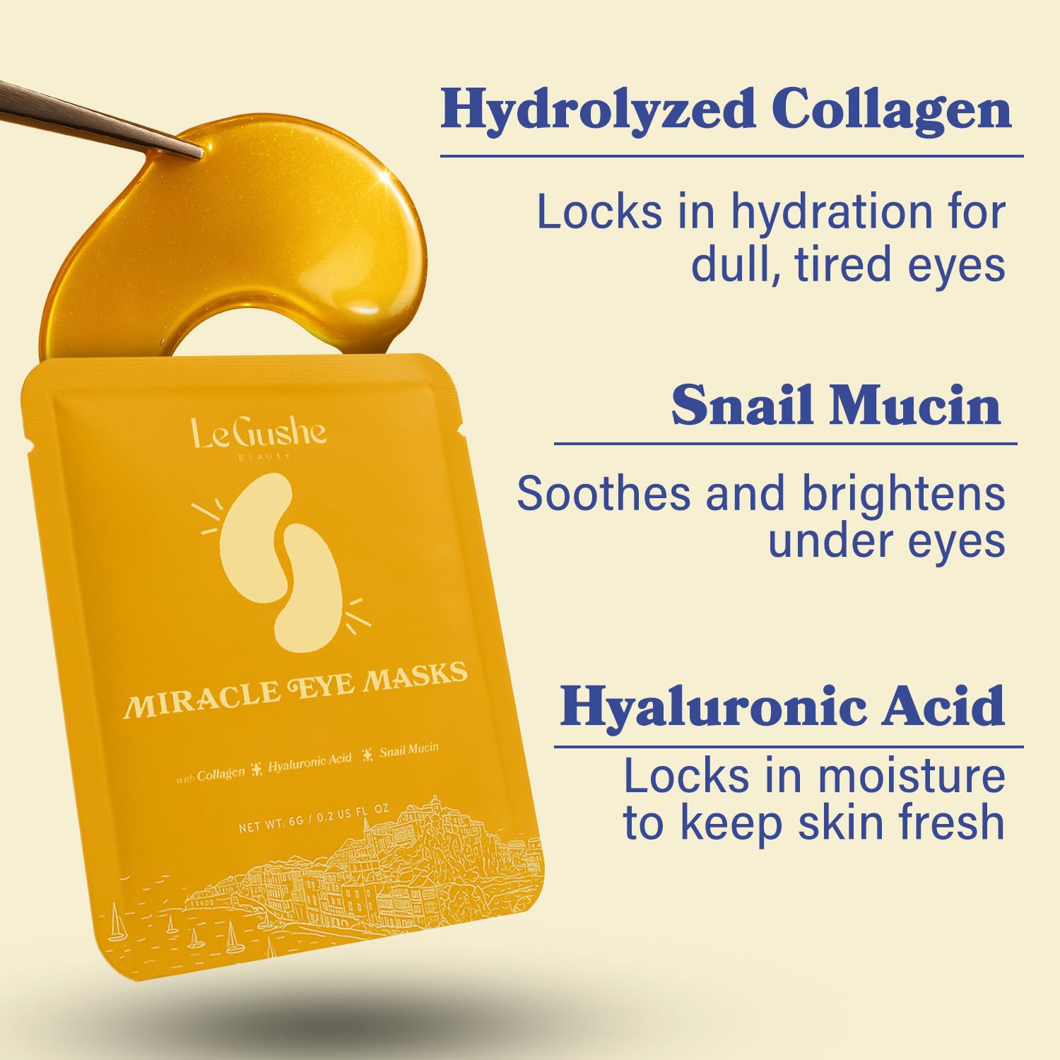 Thumbnail 4 de LE GUSHE EMP Gold Under Eye Patches, 30 Pairs with Collagen & Snail Mucin