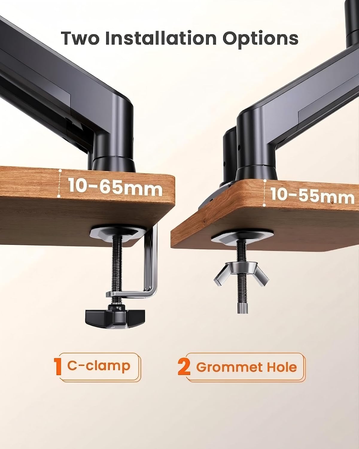 Thumbnail 6 de ErGear Dual Monitor Arm Desk Mount for 17–32 Inch Screens (VESA 75/100) with 10kg Load, Double Gaming/Work Setup
