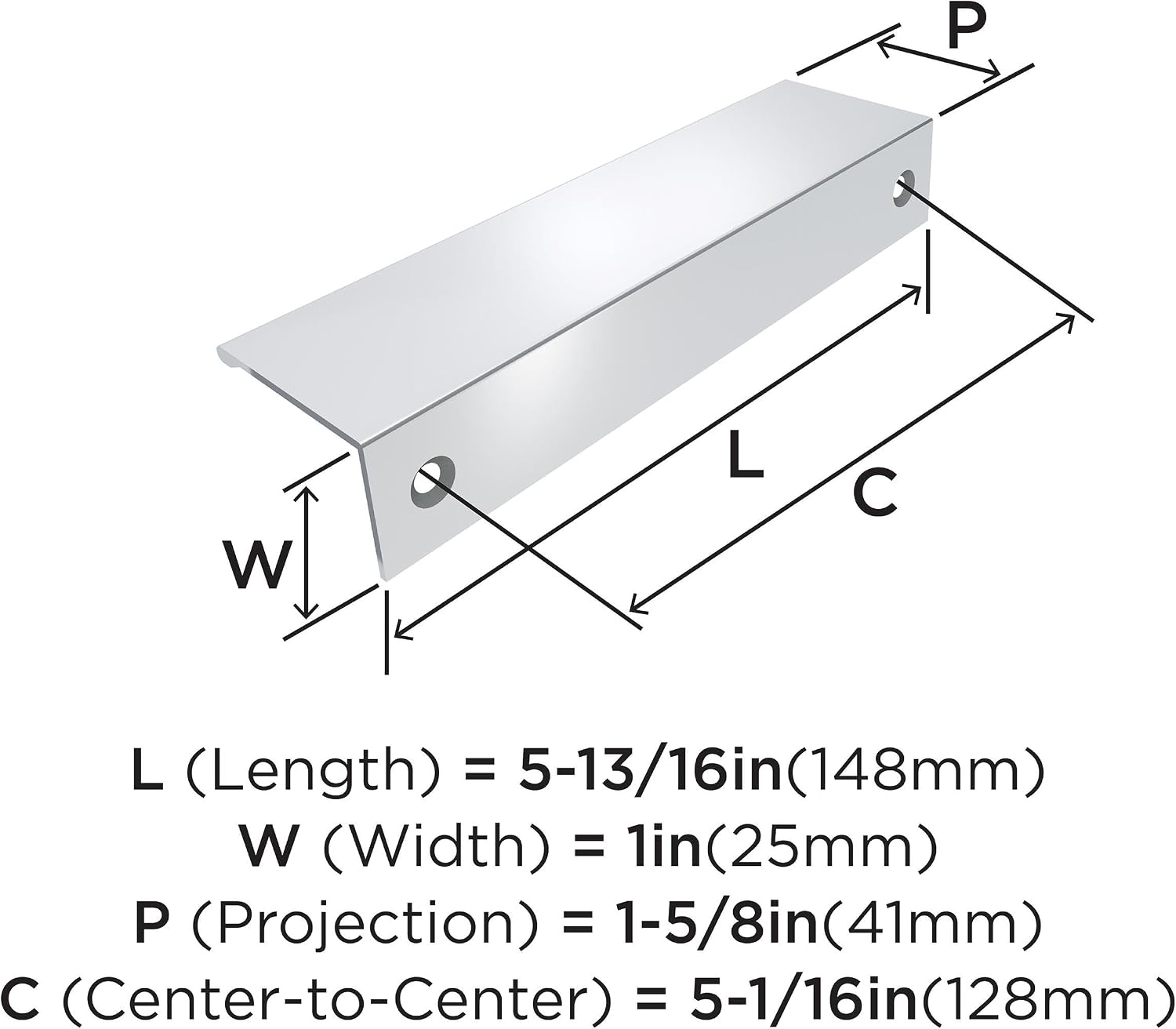Thumbnail 1 de Amerock cabinet edge pull in polished chrome