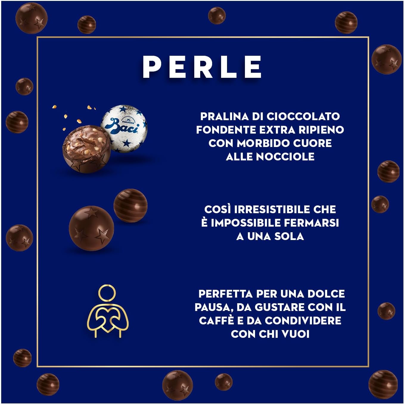 Thumbnail 3 de BACI PERUGINA Perle Cioccolatini Fondenti ripieni alle Nocciole, Sacchetto 343g