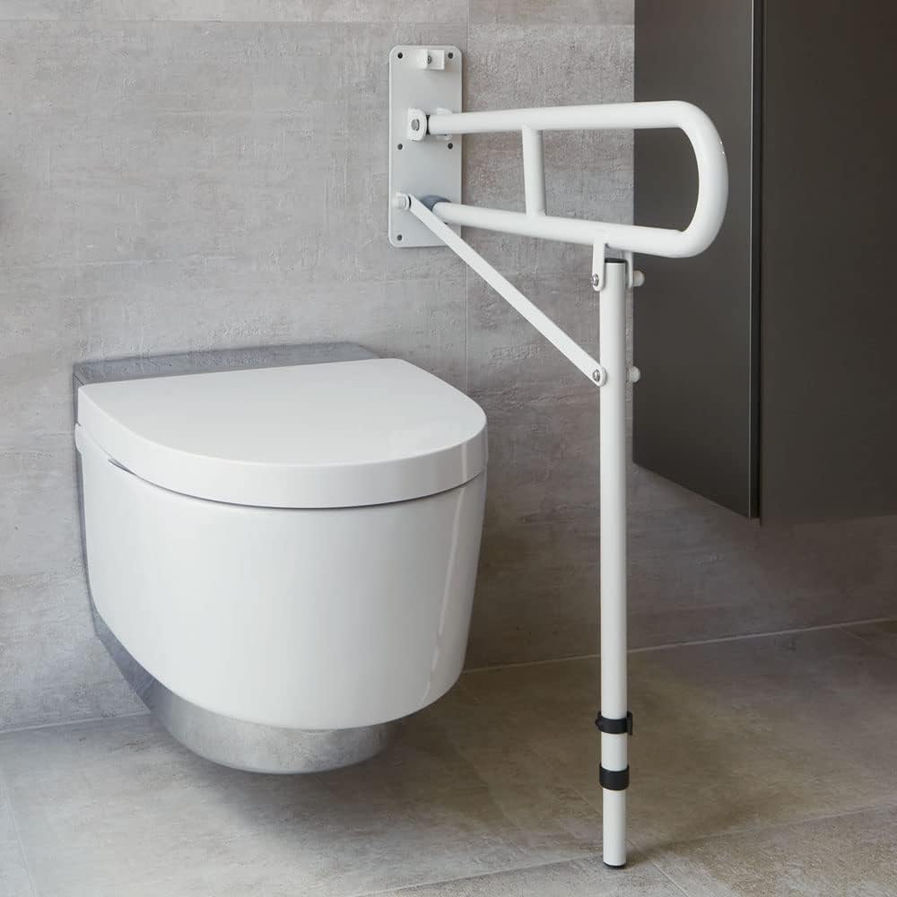 Detalle 2 de NRS Healthcare M48465 opklapbare handgreep met verstelbare steunpoot