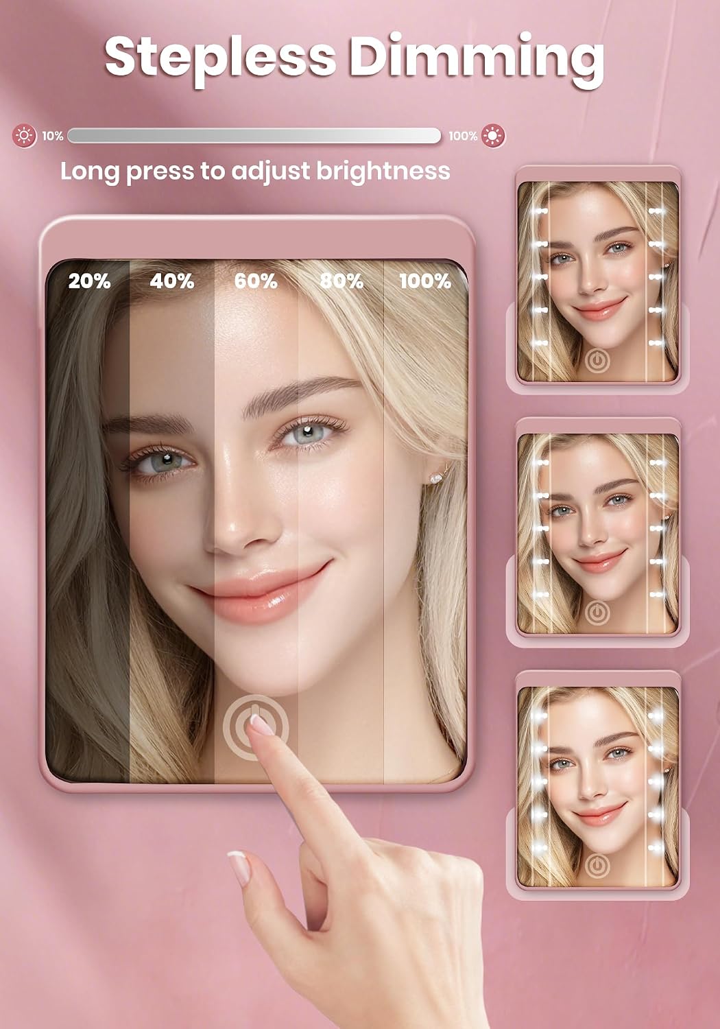 Detalle 2 de SisKokoro Rechargeable Compact Makeup Mirror, 30X Magnification, 3 Light Modes