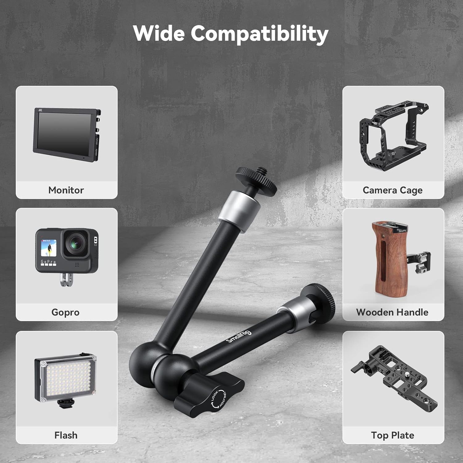 Thumbnail 5 de SMALLRIG 9.8-inch articulating magic arm for monitors 📷