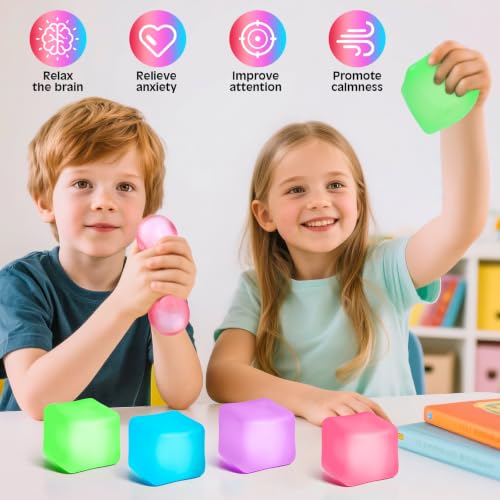 Detalle 2 de VISCOO 4 Pack Stress Cube: Slow Rising Ice Cube Fidget Toys