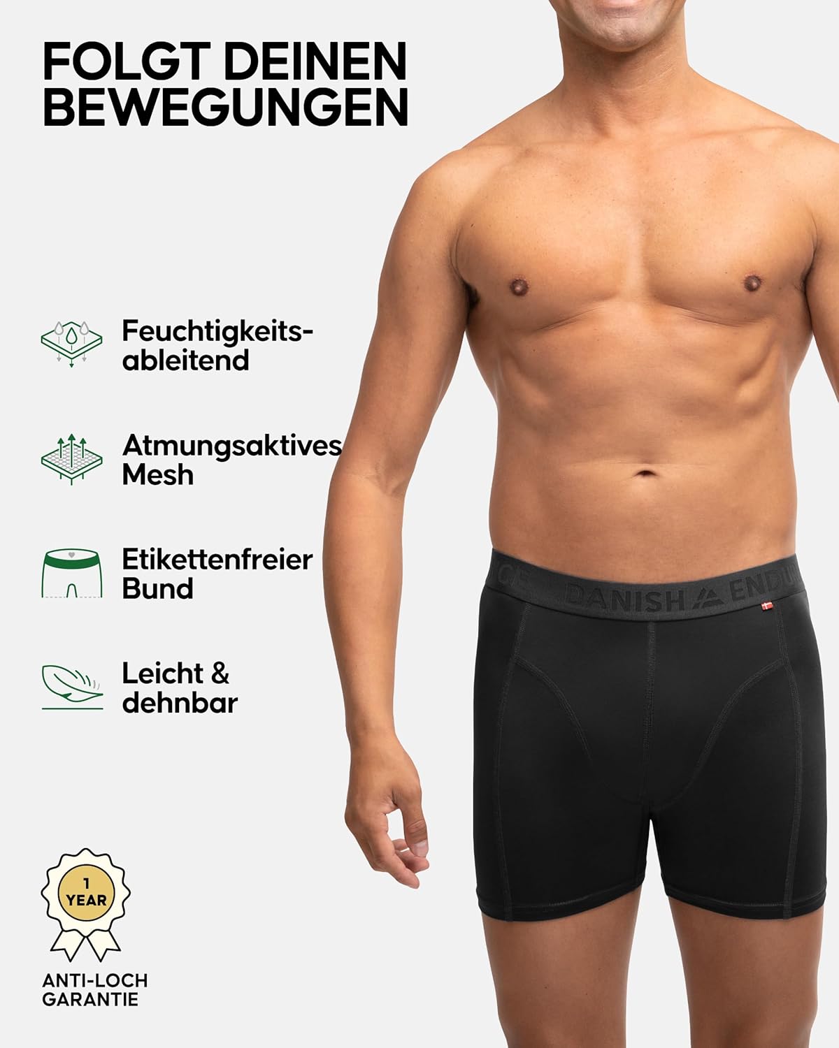 Thumbnail 1 de DANISH ENDURANCE 3er- Pack Sport-Boxershorts für Herren – Funktionsunterwäsche mit atmungsaktiven Mesh-Einsätzen