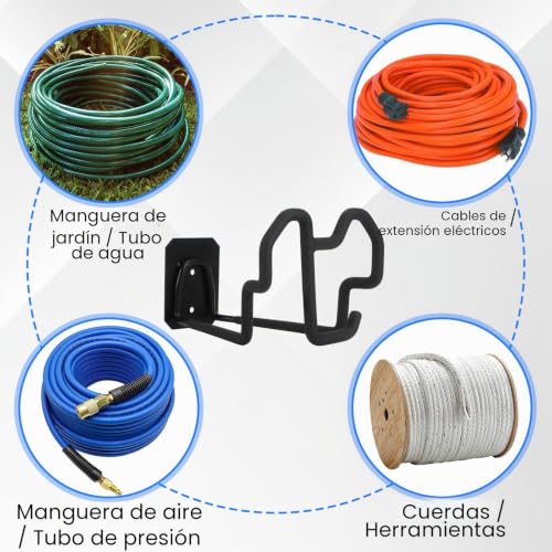 Thumbnail 5 de Tesmotor – Soporte de Manguera de Jardín de Pared en Hierro Negro Mate