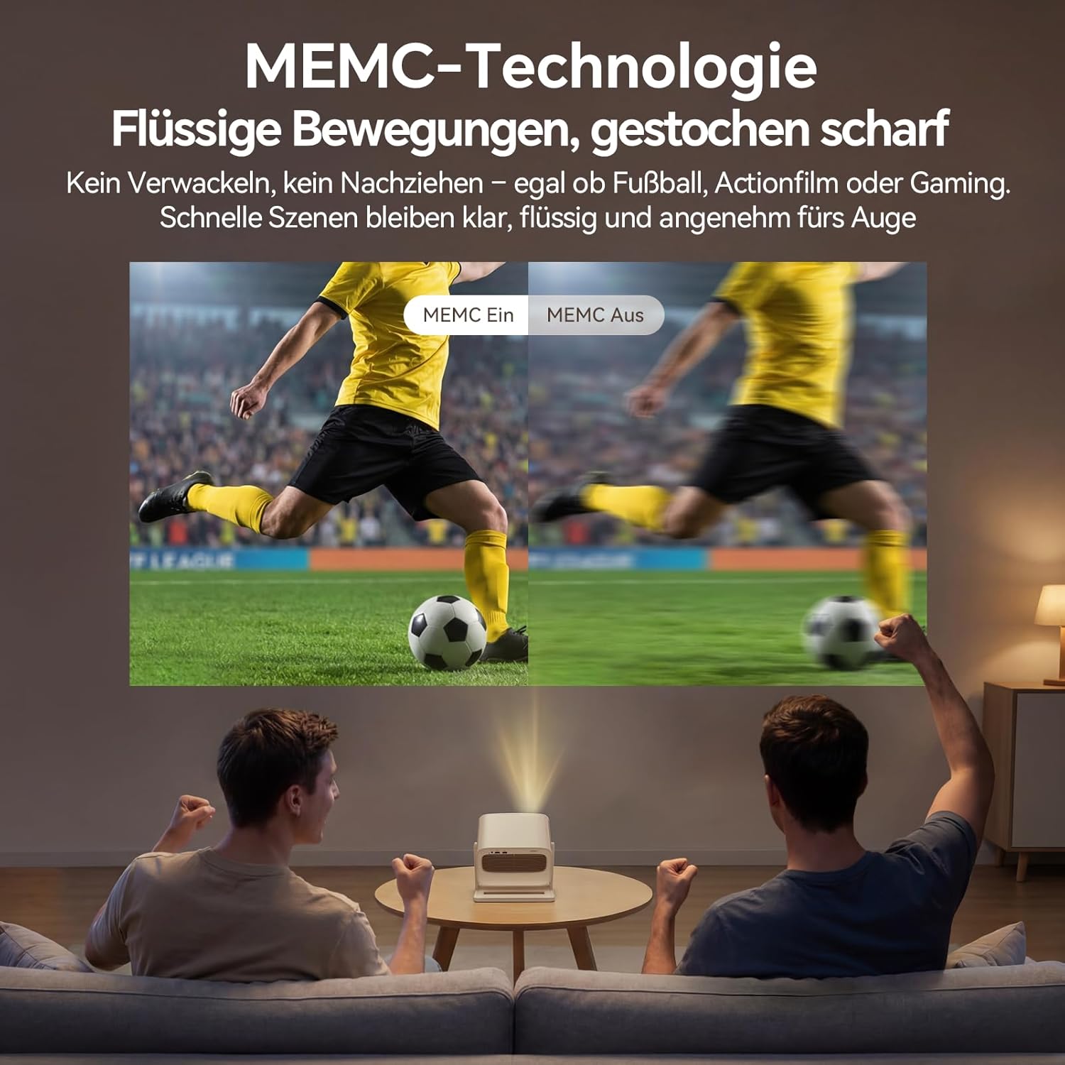 Thumbnail 2 de WANBO Vali 1 Pro Smart Beamer mit Google TV 14 & Netflix, 4K-Unterstützung, MEMC, 900 ANSI und HDMI 2.1