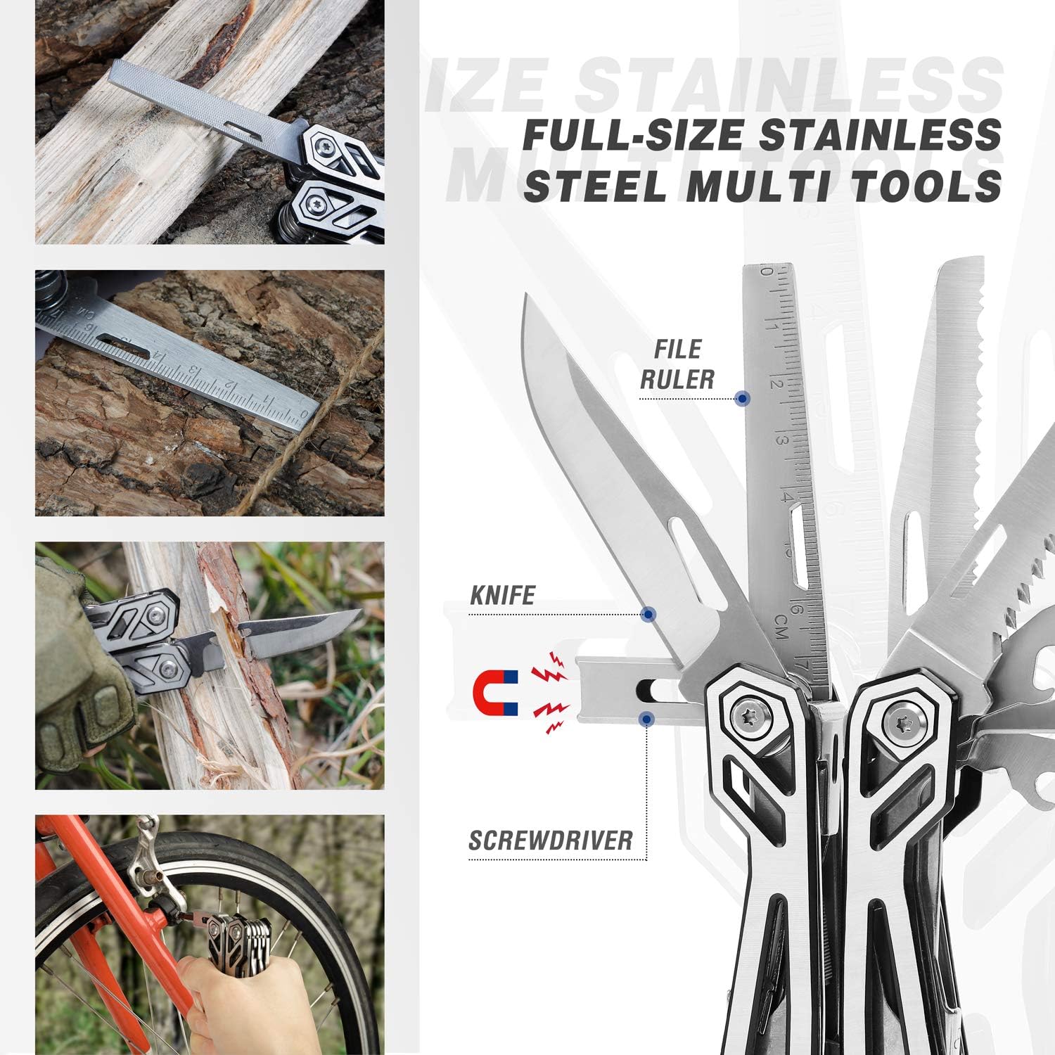 Thumbnail 5 de Mossy Oak 21-in-1 multifunctionele tang van roestvrij staal met draagtas