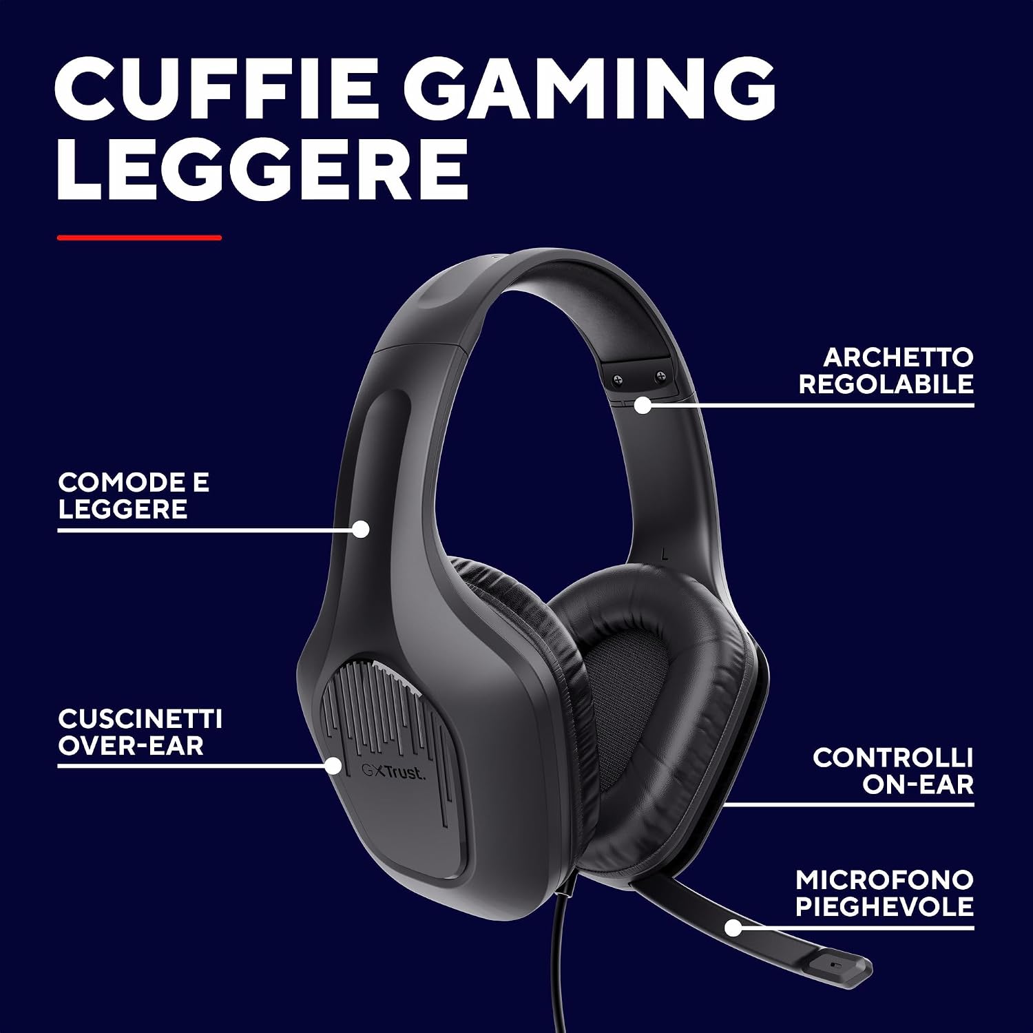 Detalle 2 de Cuffie gaming GXTrust Rayne da 50 mm