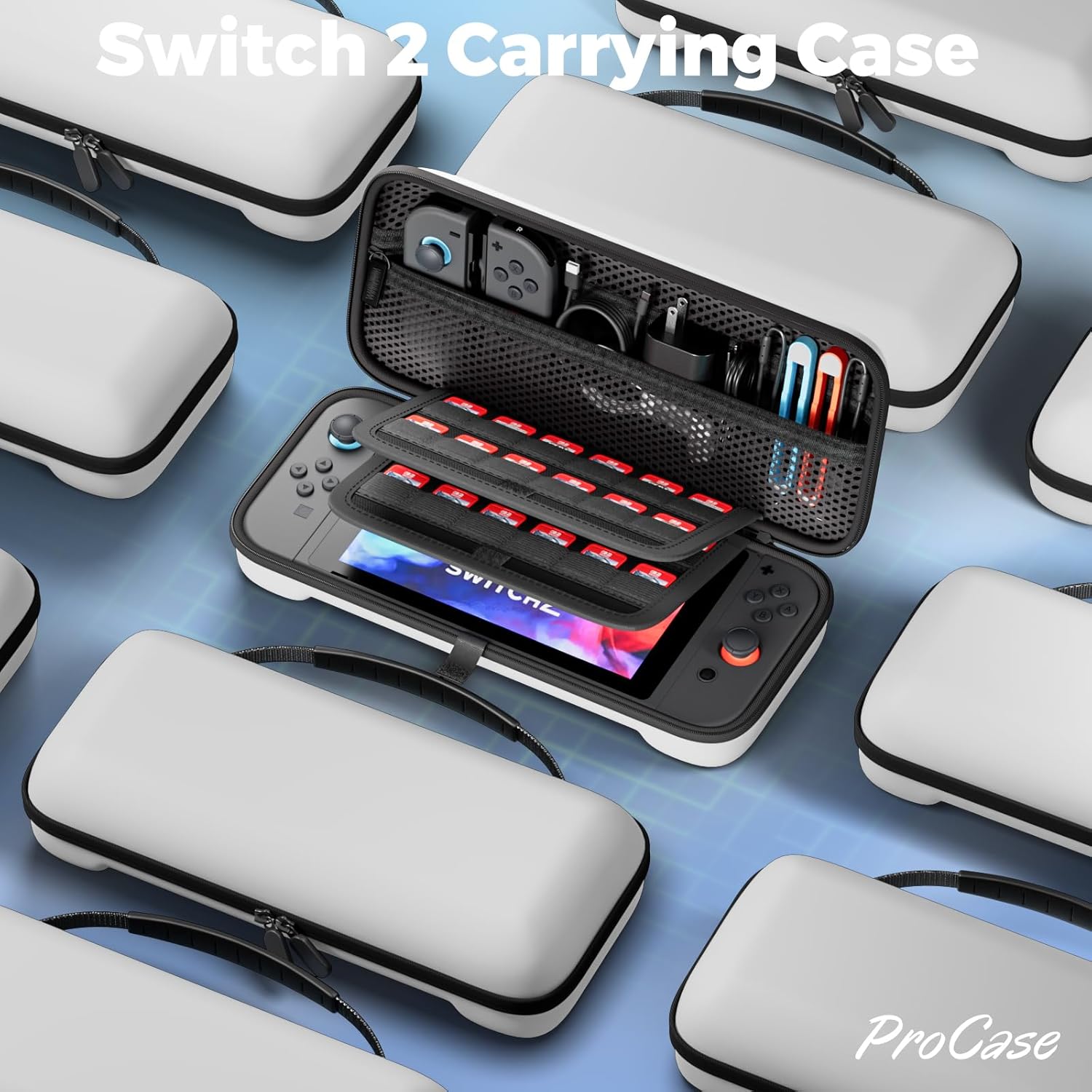 Thumbnail 1 de ProCase Carrying Case for Nintendo Switch 2 (2025) with 24 Card Slots – White