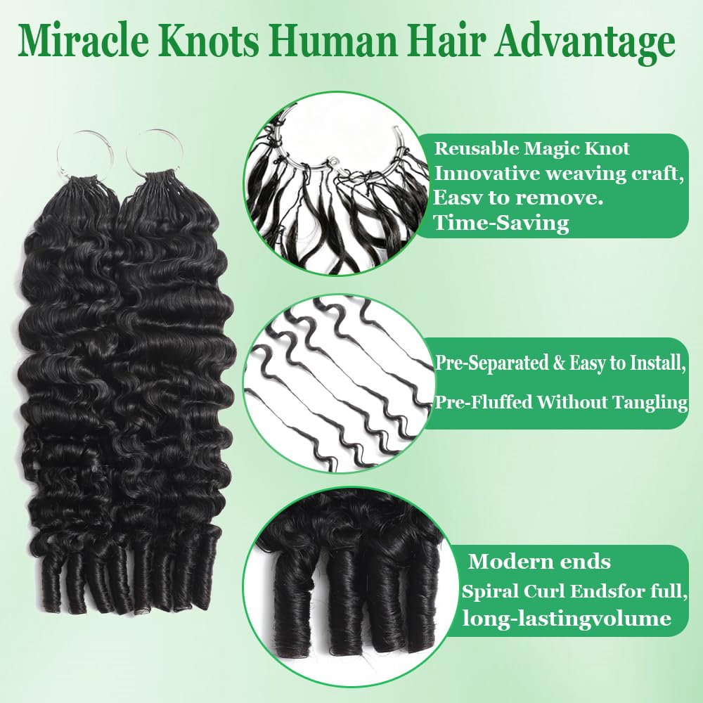 Detalle 2 de Miracle Knots Crochet Human Hair, 18-Inch
