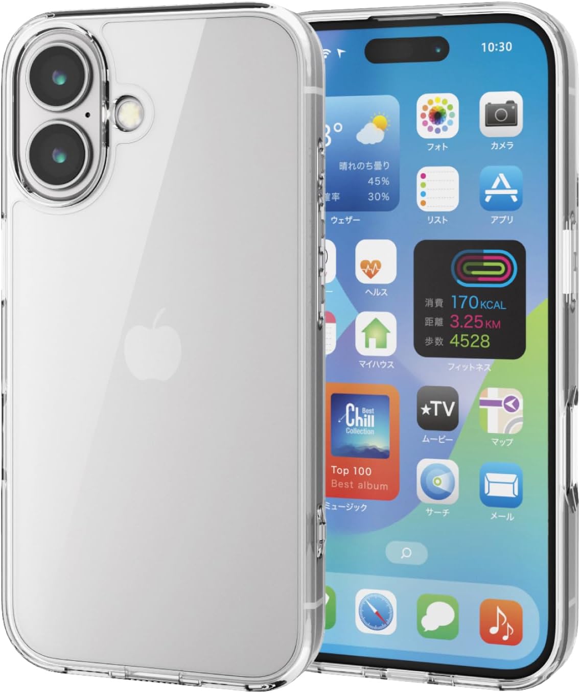 Detalle de エレコム PMWA24AHVCK3CR iPhone 16用クリアケース TPU・ポリカーボネート製、四隅エアークッション