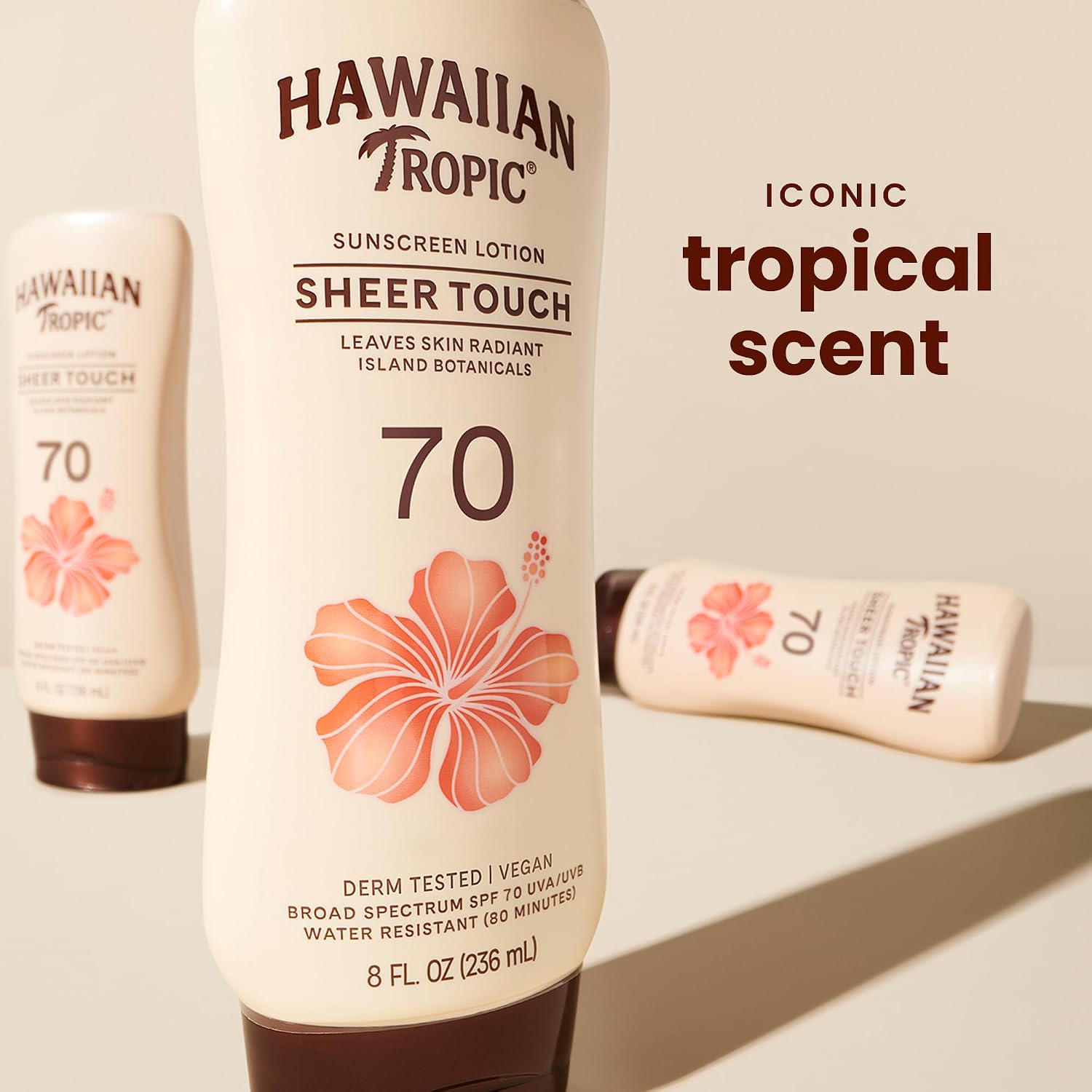 Detalle de Hawaiian Tropic Sheer Touch Lotion Sunscreen SPF 70 (Broad Spectrum) — Oxybenzone-Free, 8 fl oz