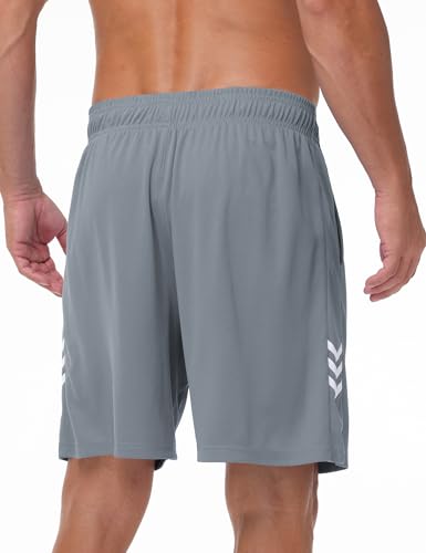 Detalle 2 de Kuzwinds Pantalón corto de deporte para hombre 5 piezas – Secado rápido, bolsillos con cremallera