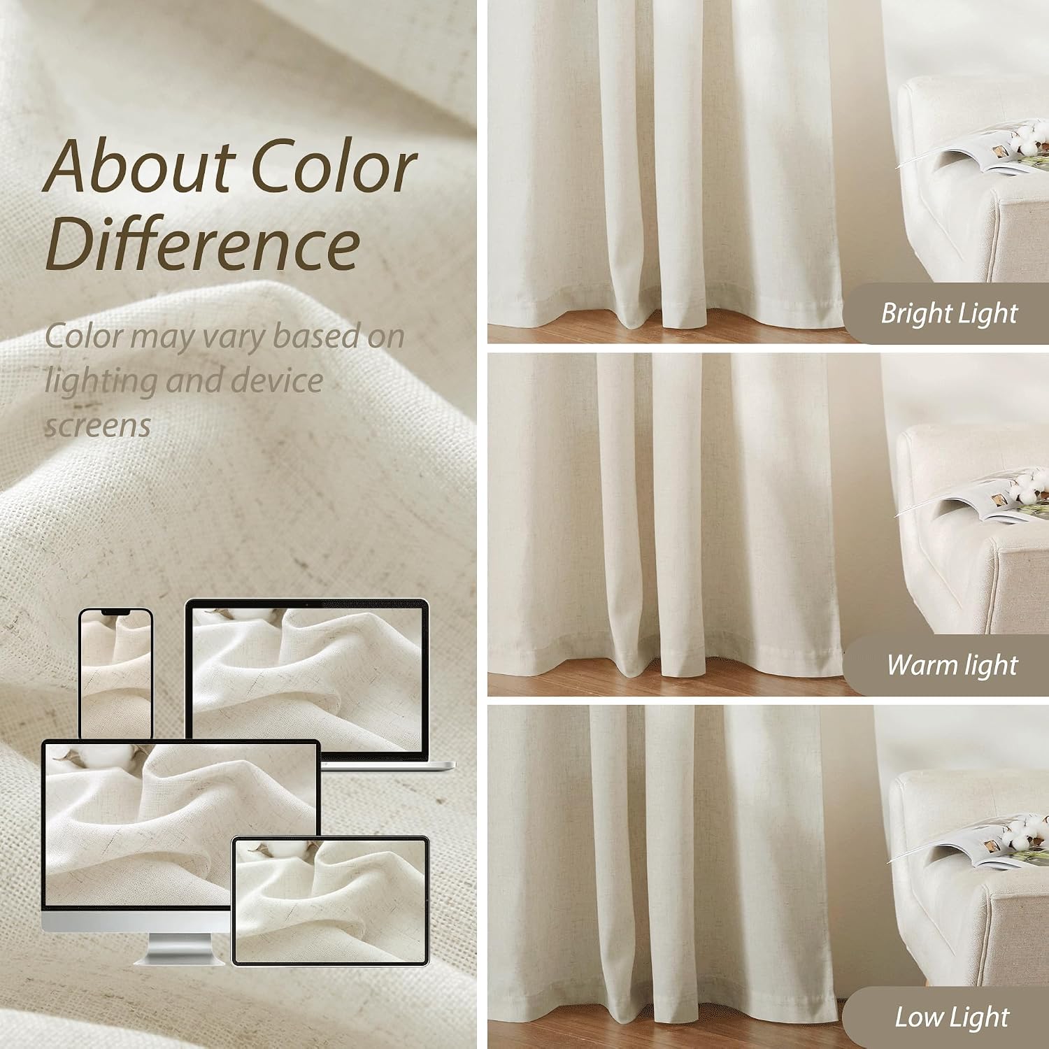 Detalle de RYB HOME Curtains, 45-Inch