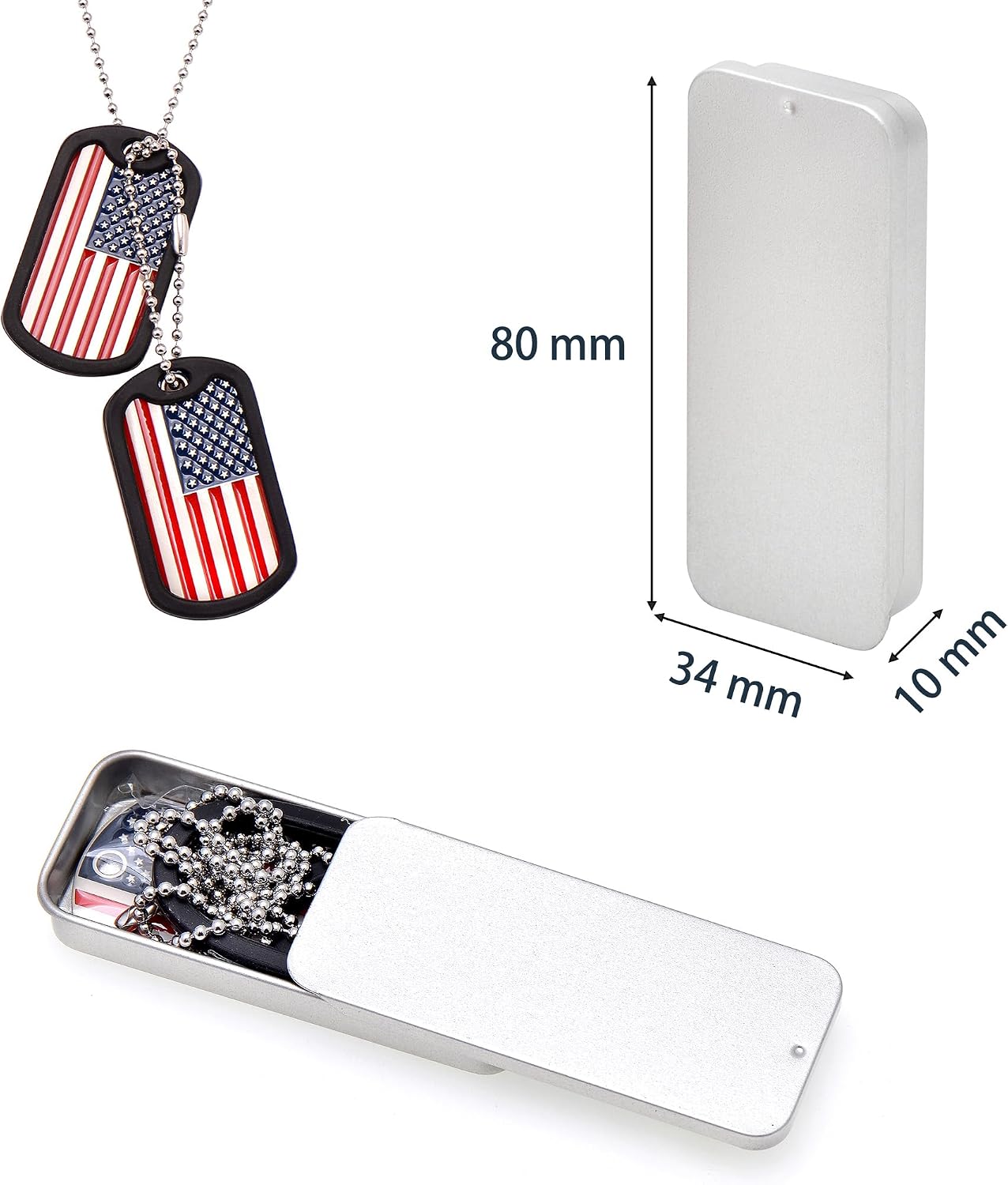 Thumbnail 6 de Paialco Dog Tag Necklace Set, Zinc Alloy