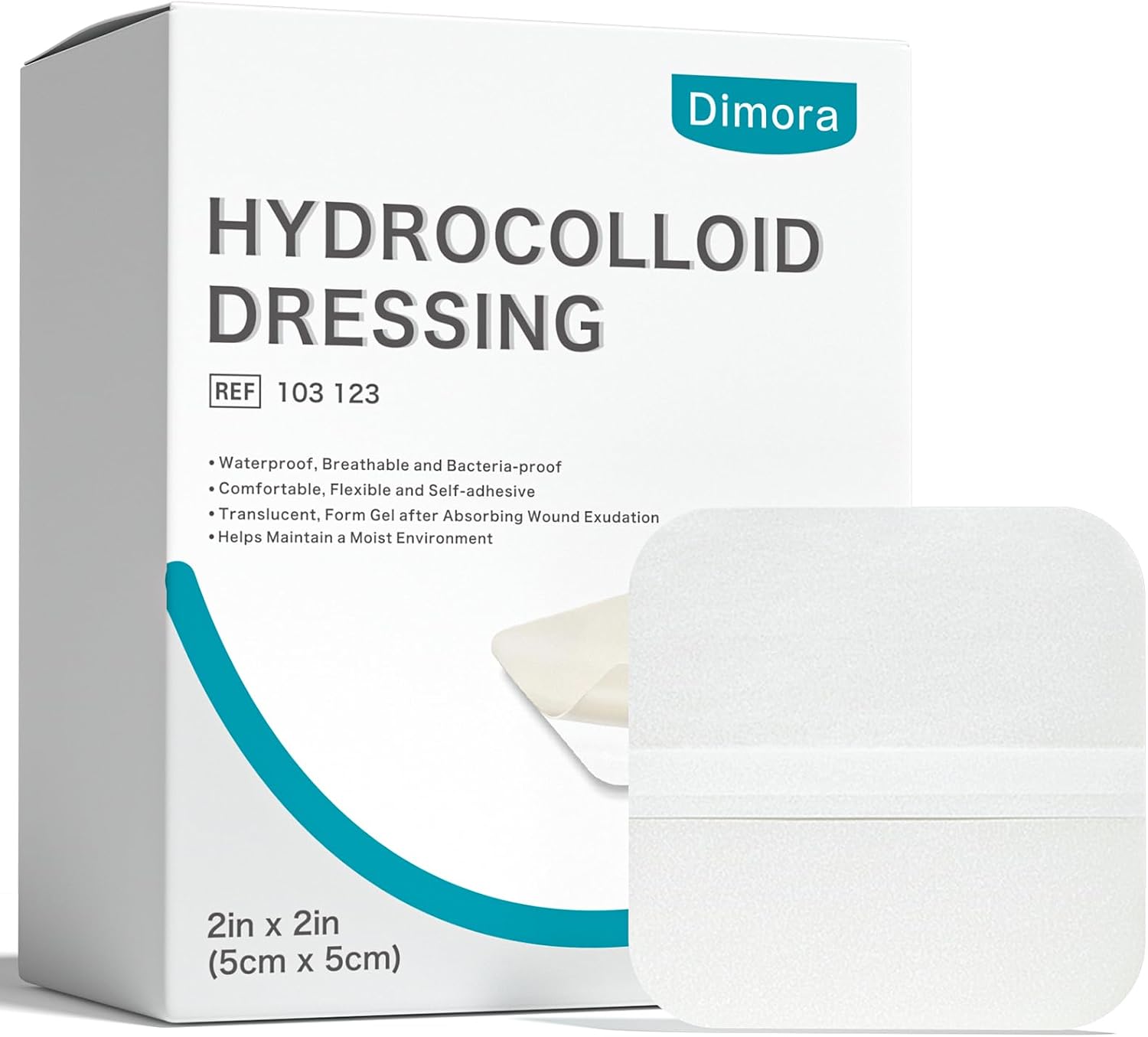 Detalle de Dimora 50-Count 2" x 2" Hydrocolloid Bandages for Wound Care