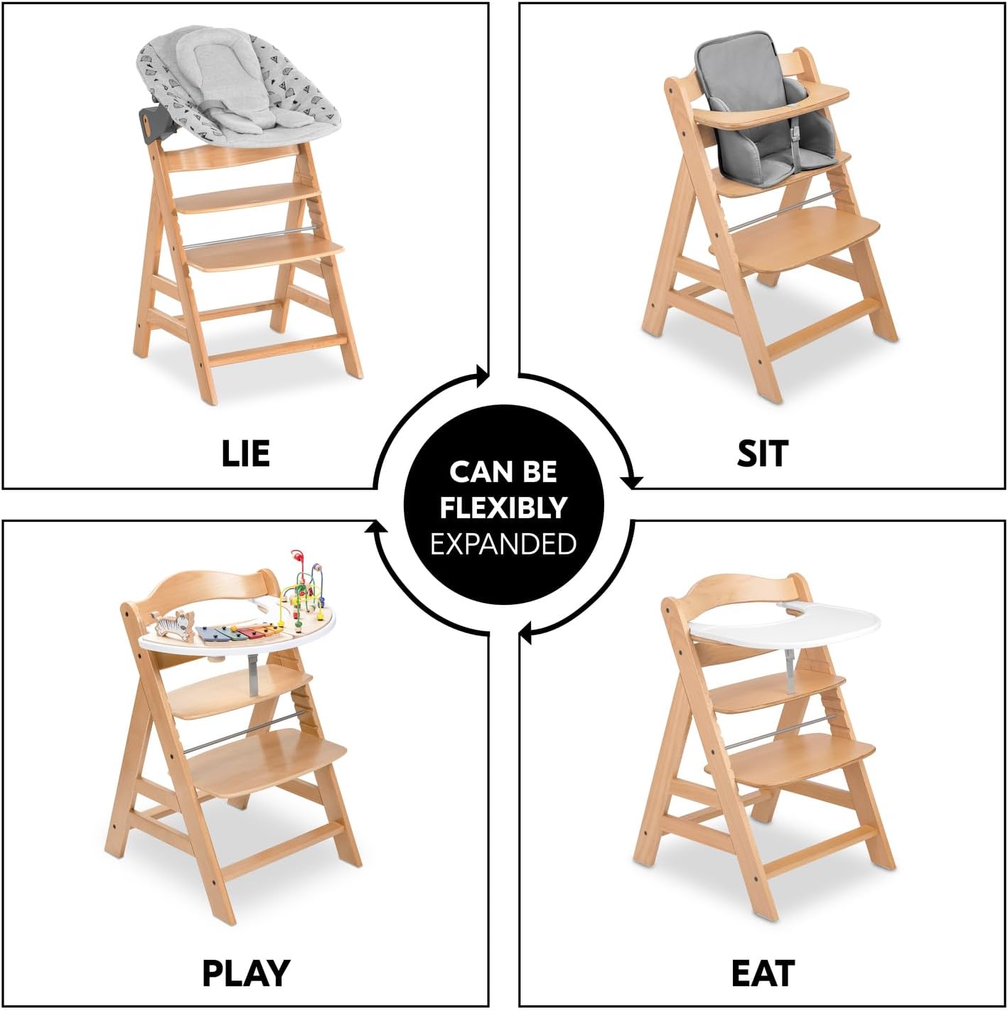 Thumbnail 4 de hauck Alpha+ Natural Wooden High Chair – adjustable, sustainable beechwood from FSC forests