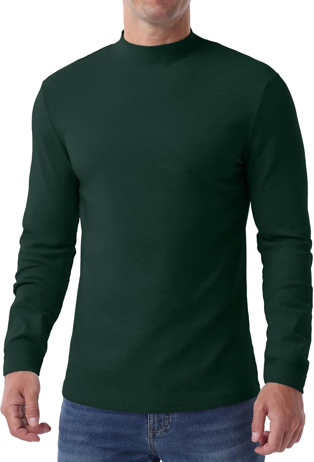 Thumbnail 4 de Askdeer Mens Cotton Underwear Tops Mock-Neck Thermal Shirt, Long Sleeve