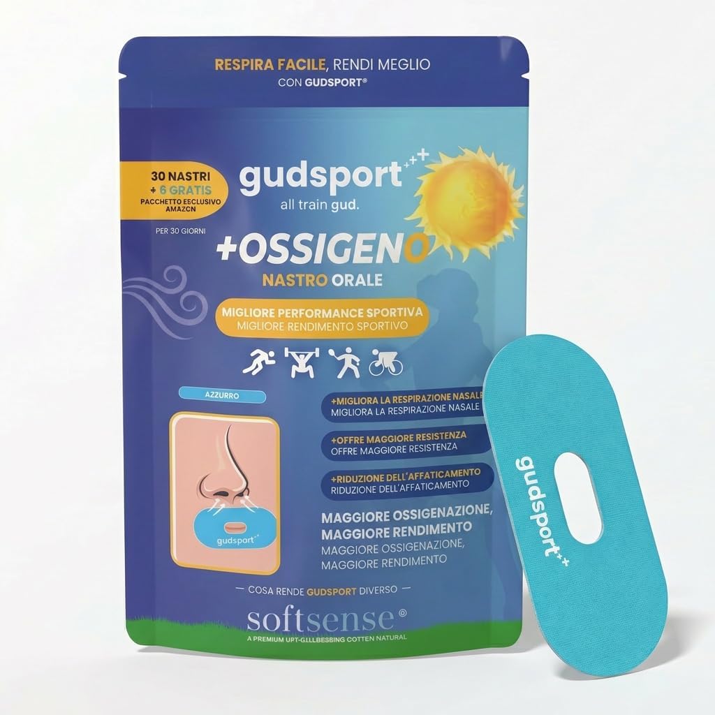 Detalle de Gudsport by GudSlip® Mouth Tape Sport (30+6): respirazione nasale ottimale per training e sonno