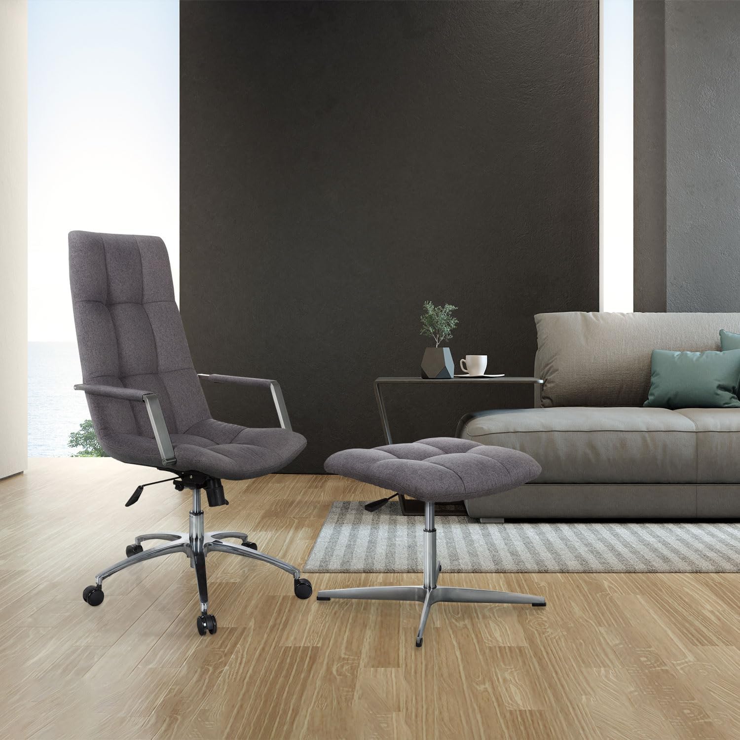 Detalle de HJH Office 670934 Sgabello retrò SARANTO: design vintage e comfort regolabile