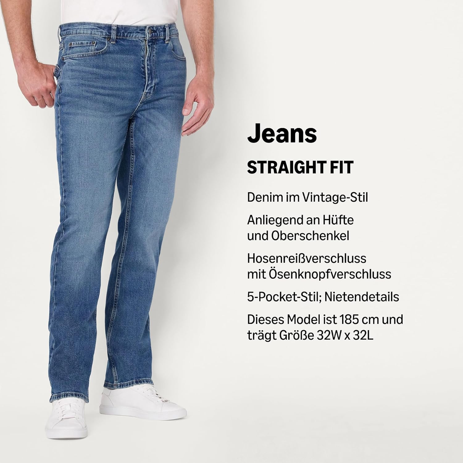 Thumbnail 3 de Amazon Essentials Herren Straight-Fit-Jeans mit geringem Stretchanteil