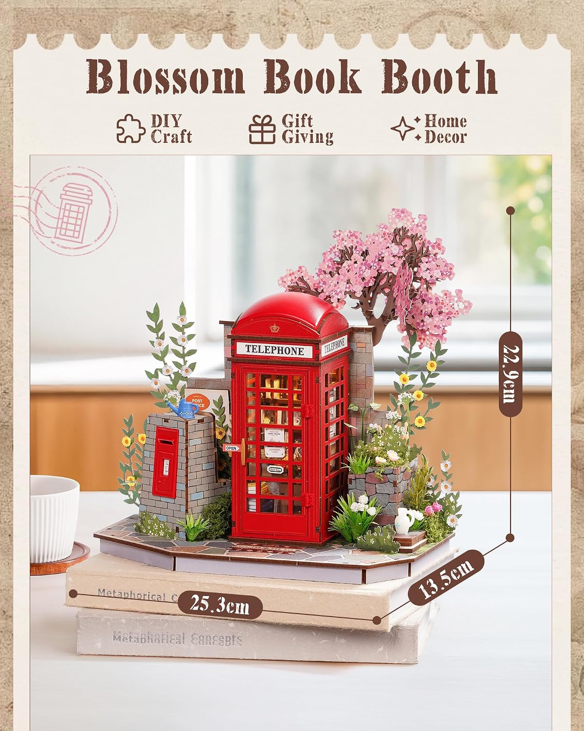Thumbnail 1 de ROBOTIME Puzzle 3D en bois adulte Sakura « Blossom Book Booth »